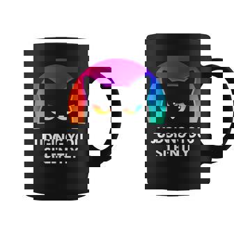 Cat For Cat Lover Mom Dad Cat Judging You Silently Coffee Mug | Mazezy