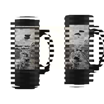 Cat Ufo Alien Selfie Coffee Mug | Mazezy