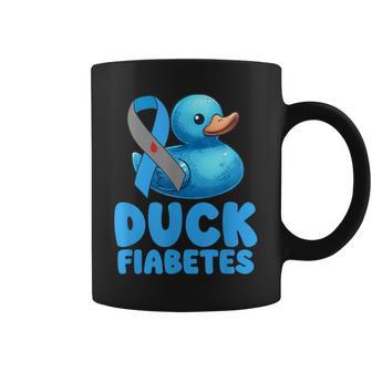 Diabetes Awareness I Duck Fiabetes I Cool Rubber Duck Coffee Mug | Mazezy