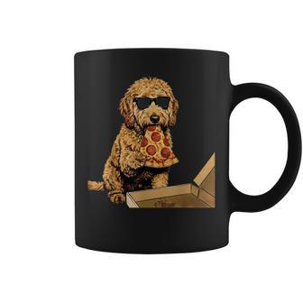 Dog Eating Pizza Goldendoodle Meme Coffee Mug | Mazezy