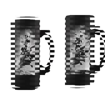 Dog French Bulldog Riding A Shark In Tornado Meme Coffee Mug | Seseable UK