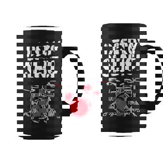 Drum Set Drummer Musician I Destroy Silence For Men Coffee Mug | Mazezy