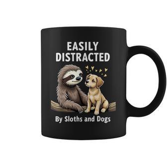 Easily Distracted By Sloths And Dogs Coffee Mug - Thegiftio UK