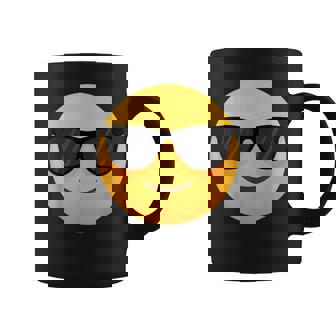 Emoticon Cool Smiling Face With Sunglasses Coffee Mug - Seseable