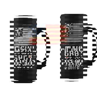 Emotional Support Husband Do Not Pet American Flag Coffee Mug | Seseable CA