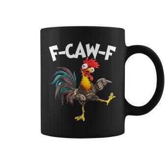 F-Awk-F Chicken F-Caw-F Rooster Pun Retro Coffee Mug - Monsterry
