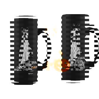 German Shepherd Ghost Pumpkin Cute Spooky Dog Lover Coffee Mug - Monsterry