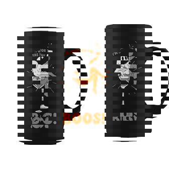 Ghost Halloween Wine I’M Here For Boos Coffee Mug - Seseable