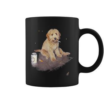 Goldendoodle Smoking Meme Smoking Dog Cigarette Coffee Mug - Thegiftio UK