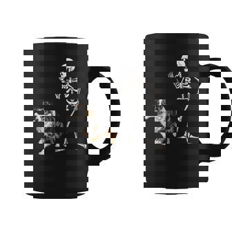 Halloween Australian Shepherd And Skeleton Coffee Mug - Thegiftio
