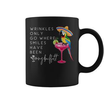 Parrot Wrinkles Only Go Where Smiles Have Been Coffee Mug - Monsterry