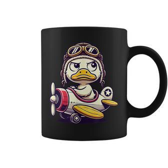 Pilot Duck Cute Duck In Plane Aviation Humor Coffee Mug | Mazezy