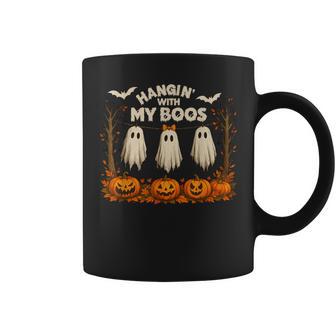 Retro Hanging With My Boos Ghosts Halloween Autumn Coffee Mug - Thegiftio