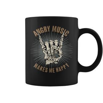 Rockn Roll Saying Angry Music Makes Me Happy Metalhead Coffee Mug - Thegiftio UK