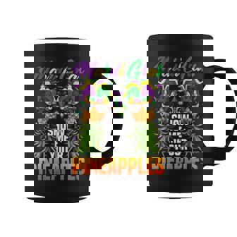 Show Me Your Pineapples Jester Hat Swingers Mardi Gras Coffee Mug - Monsterry