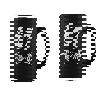 Six Seven 6 7 Meme 67 Skeleton Hand Halloween Costume Coffee Mug | Mazezy