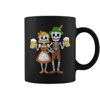 Skeleton Couple Oktoberfest Pretzel Beer Party Adults Coffee Mug - Thegiftio UK