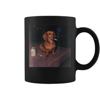 Smoking Dachshund Cigarette Beer Gen Z Coffee Mug | Seseable UK