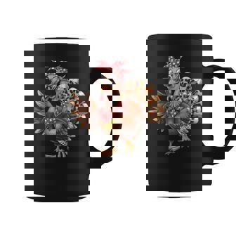 Thanksgiving Turkey Girl Leopard Thanksgiving Coffee Mug | Mazezy