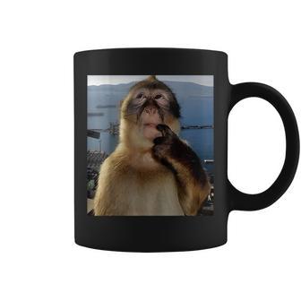 Thinking Monkey Meme Curious Ape Brainrot Coffee Mug - Thegiftio