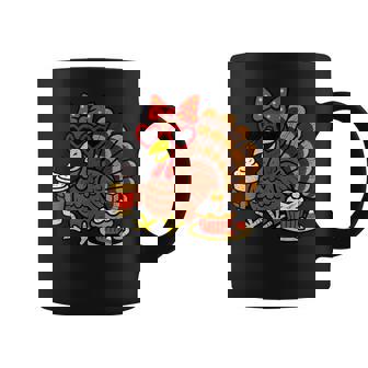 Turkey Drinking Coffee Fall Thanksgiving Costume Women Coffee Mug - Seseable