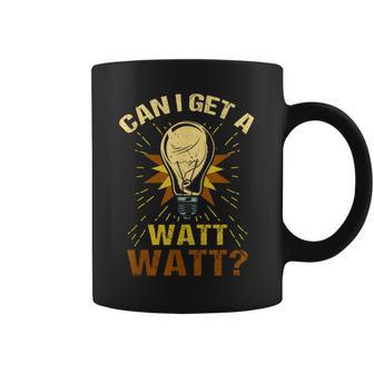 Can I Get A Watt Watt Electrician Retro Vintage Coffee Mug | Mazezy
