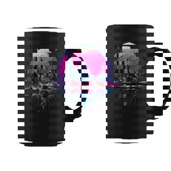 Futuristic Avant Garde Vaporwave Skyline Coffee Mug | Mazezy