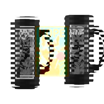 German Shepherd Nope Chewing Gum Bubble Print Pop Art Coffee Mug | Mazezy