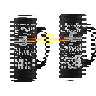 Lets Getchnitzel Faced Retro Oktoberfest Taza de café - Regaloses