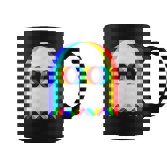 Ghost Trippy Vaporwave Halloween Techno Rave EDM Party Coffee Mug | Mazezy