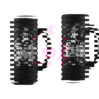Ghost Witch Hat Pink Ribbon Breast Cancer Halloween Coffee Mug - Monsterry