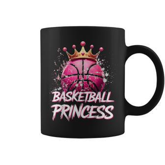Girls Basketball Princess Pink Basketball Ball Crown Women Coffee Mug | Mazezy