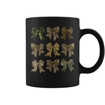 Girls Camo Coquette Bow American Army Flag Camouflage Hunter Coffee Mug - Thegiftio UK