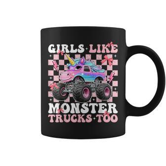 Girls Like Monster Trucks Too Cute Unicorn Monster Truck Coffee Mug - Monsterry