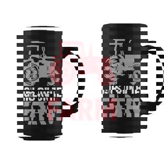 Girls Run The Farm Pink Farm Tractor Girl Women Coffee Mug - Monsterry