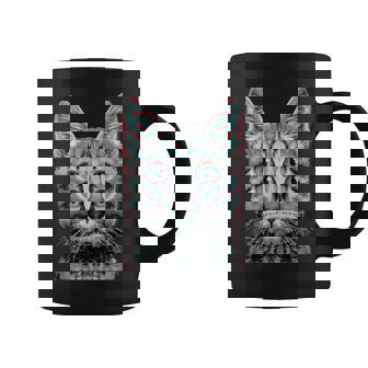 Glitch Weird Cat Kitten Ilusión Óptica Gato Mamá Papá Taza de café - Regaloses
