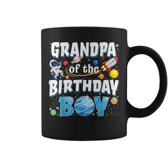Grandpa Of The Birthday Boy Astronaut Family Space Planets Coffee Mug - Thegiftio