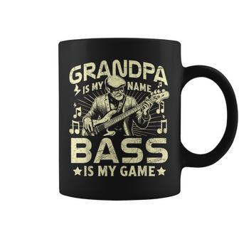 Grandpa Is My Name Bass Is My Game Bass Player Coffee Mug - Thegiftio UK