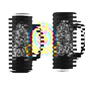 Groovy Peace Sign Hippie Retro Tie Dye Coffee Mug - Thegiftio