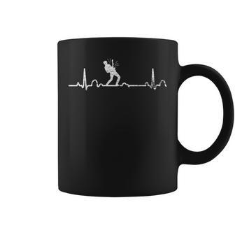 Guitarrista Rockero Música Rock Latido Del Corazón Guitarra Manga Larga Taza de café - Regaloses