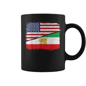 Half American Half Iranian Us Flag Iran Flag Patriotic Coffee Mug - Monsterry