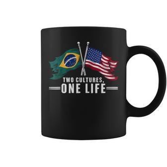 Half Brazilian Half American Usa Flag Brazil America Coffee Mug | Mazezy