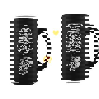 Halloween Skeleton Baby Rib Cage Maternity Pregnant Pumpkin Coffee Mug | Mazezy