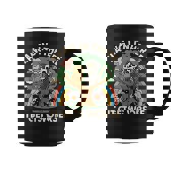 Hang In There It Gets Worse Owl Skeleton Coffee Mug | Seseable FR