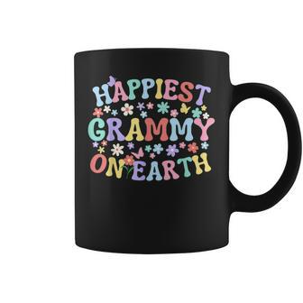 Happiest Grammy On Earth Family Trip Squad Groovy Grandma Coffee Mug | Mazezy