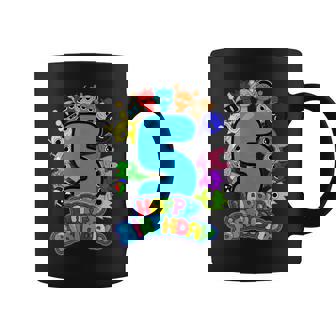 Happy 5Th Birthday Sprunky Simon Funbot Oren Pinki Coffee Mug | Seseable UK