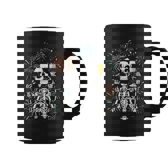 Happy New Year 2025 Skeleton New Year Eve Party Coffee Mug - Monsterry
