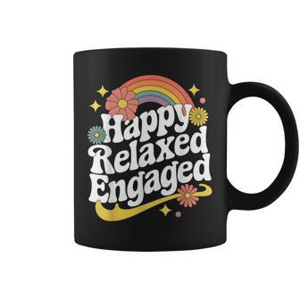 Happy Relaxed Engaged Behavior Analyst Aba Therapist Groovy Coffee Mug | Mazezy