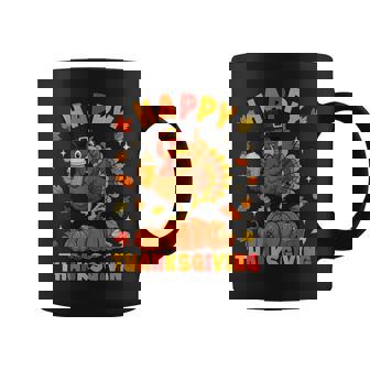 Happy Thanksgiving Turkey Drinking Coffee Pumpkin Pie Coffee Mug - Thegiftio