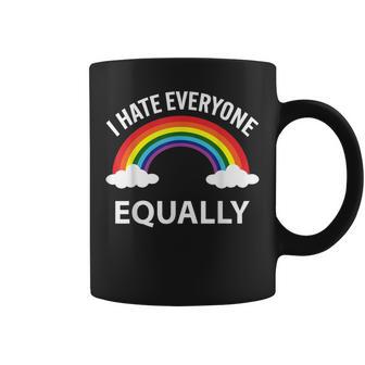 I Hate Everyone Equally Lgbtq Pride Month Flag Rainbow Coffee Mug | Seseable CA